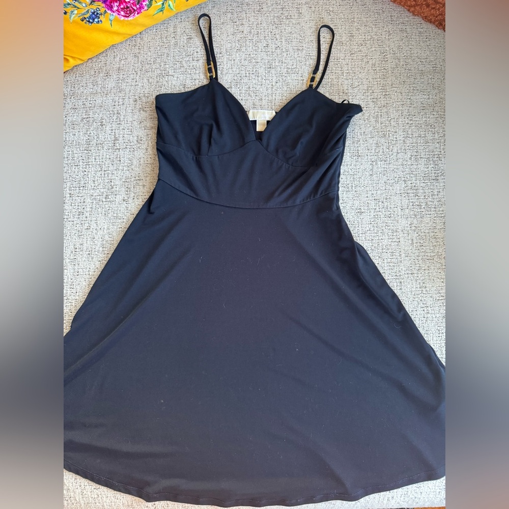 Michael Kors Fit and Flare Dress in Navy Blue